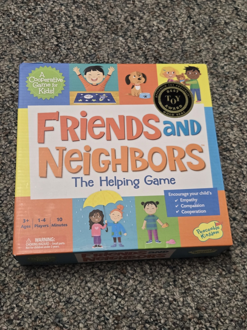 Peacable Kingdom Children's Board Game Friends And Neighbors The Helping Game